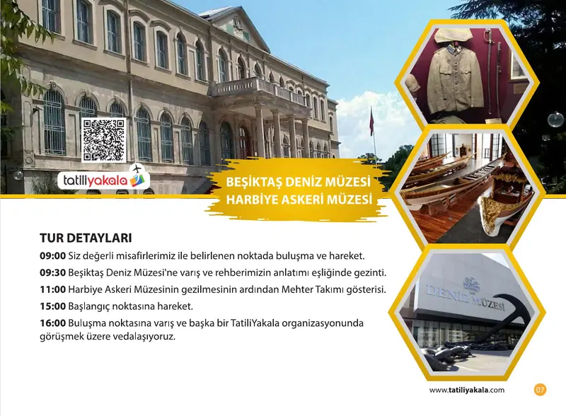 Katalog sayfa 7: Beşiktaş Deniz Müzesi ve Harbiye Askeri Müzesi Turu