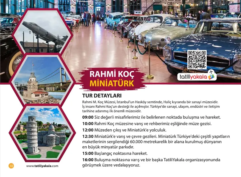 Katalog sayfa 10: Rahmi Koç Müzesi ve Miniatürk Turu