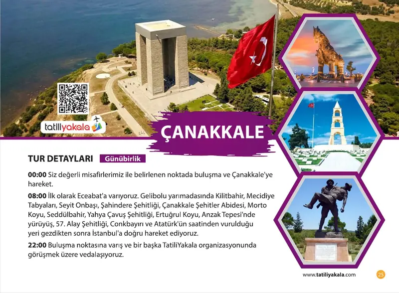 Katalog sayfa 25: Çanakkale Şehitlikleri Turu