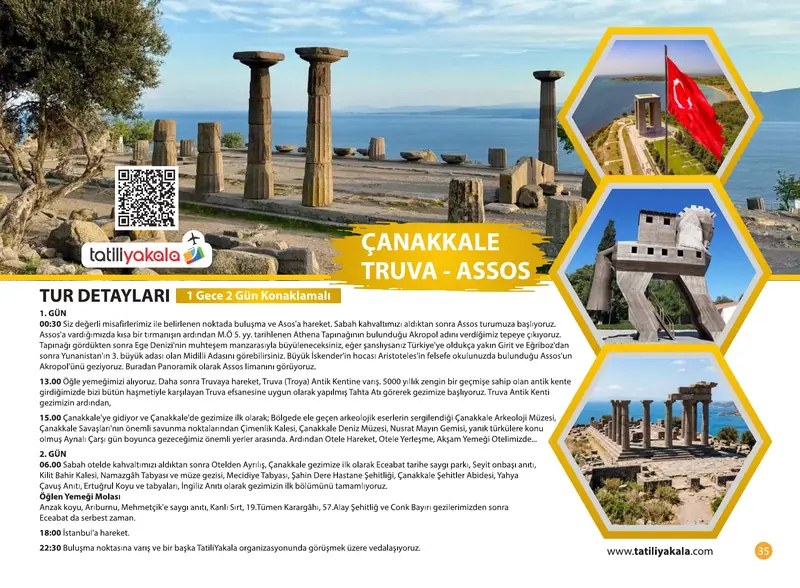 Katalog sayfa 35: Çanakkale, Truva ve Assos Turu