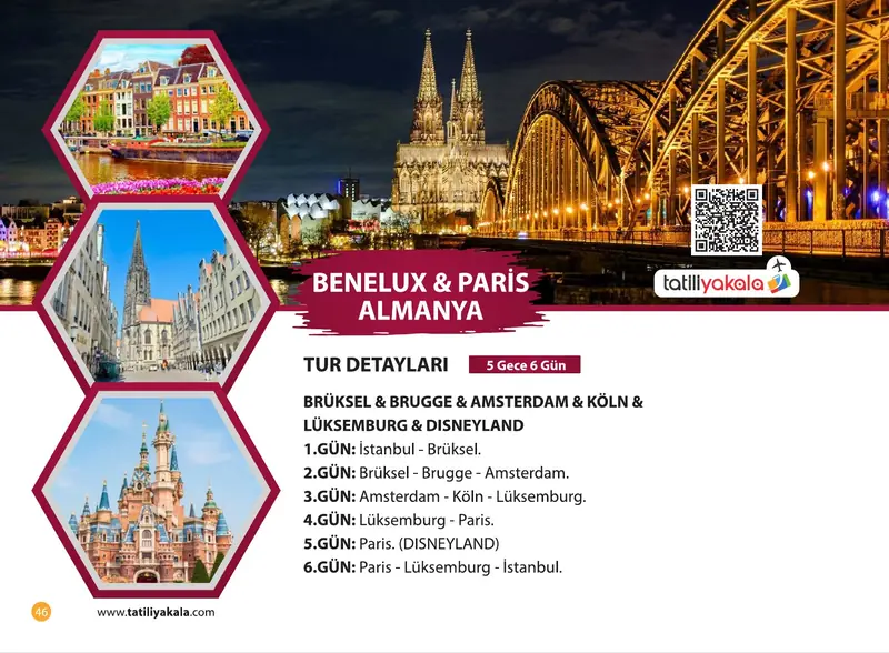 Katalog sayfa 46: Benelux, Paris ve Almanya Turu