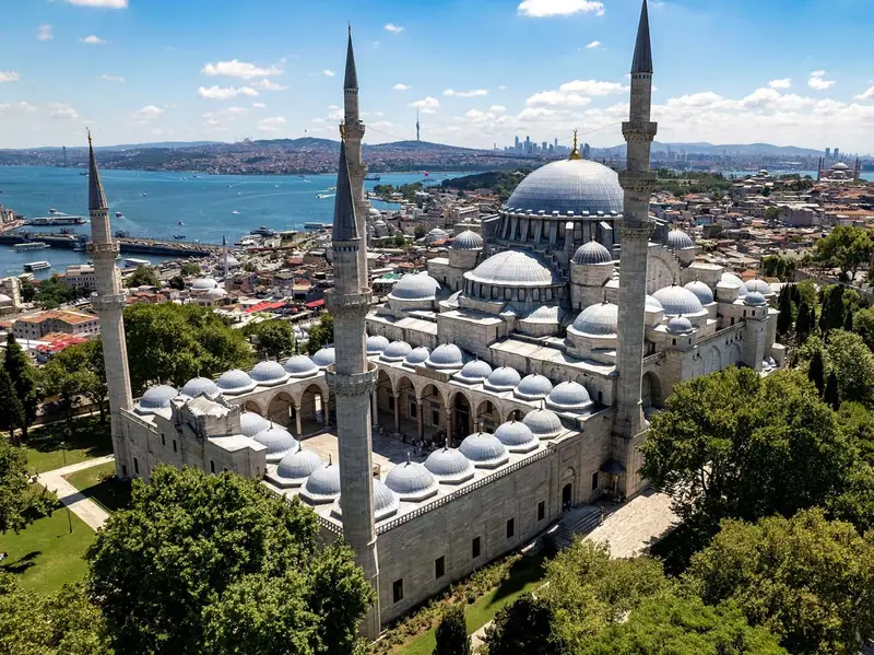 Kuş bakışı Süleymaniye Camii ve Haliç