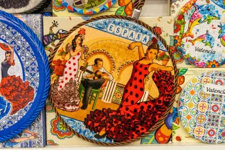Flamenko motifli İspanyol seramik tabaklar